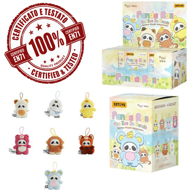 (Mis 0) PANDA ROLL The Zoo In Hands Series Portachiavi 10cm c/Bagclip In blind box (cm) In espo da 6pz 5ass…x6…x72